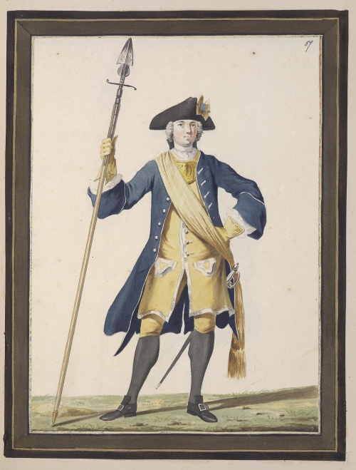 Голландский военный костюм 18-го века. Акварельные рисунки