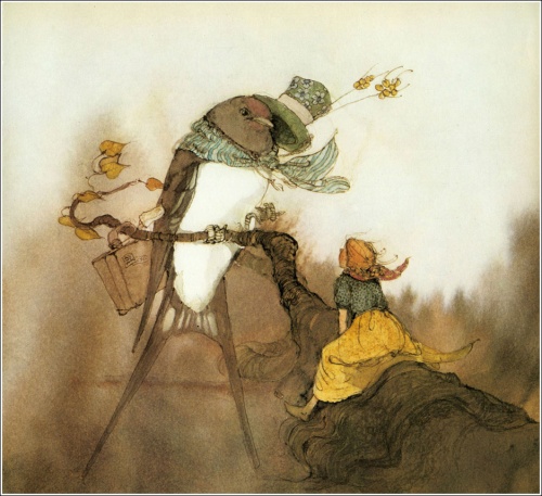 The fairy tale "Thumbelina" by illustrator Lisbeth Zwerger (11 works)