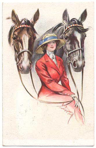 Image of woman on old postcard 2 | Женский образ на старой открытке 2 (152 работ)
