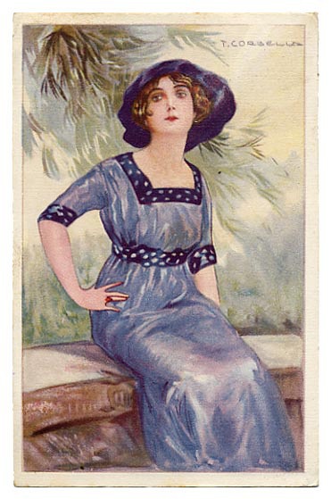 Image of woman on old postcard 2 | Женский образ на старой открытке 2 (152 работ)