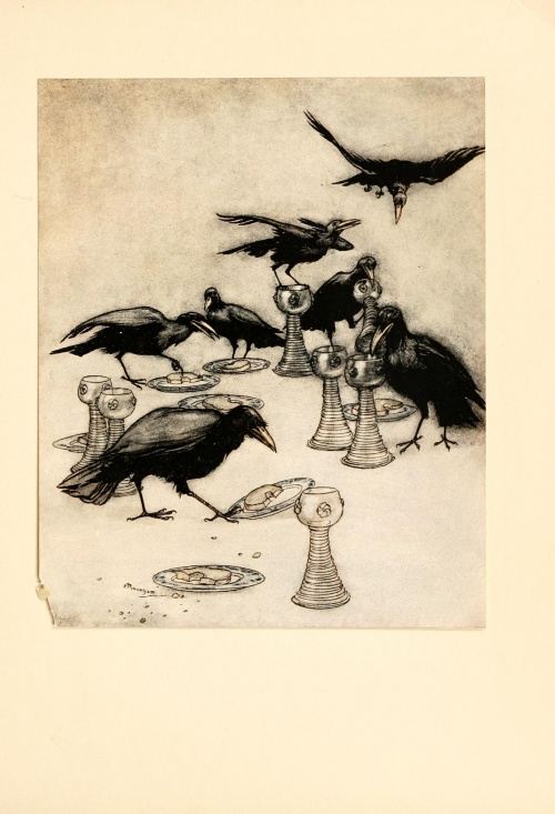 Ворон 7 читать. Иллюстрации к сказке братьев Гримм семь Воронов. Семь Воронов сказка.