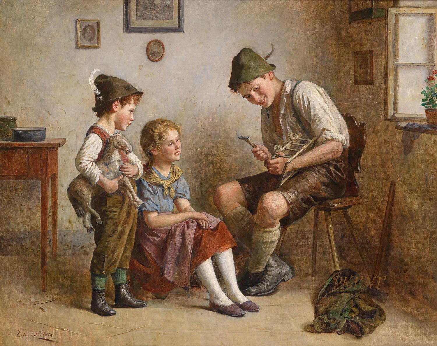 С сюжетом молодые старые. Австрийский художник Edmund Adler (1876-1965).