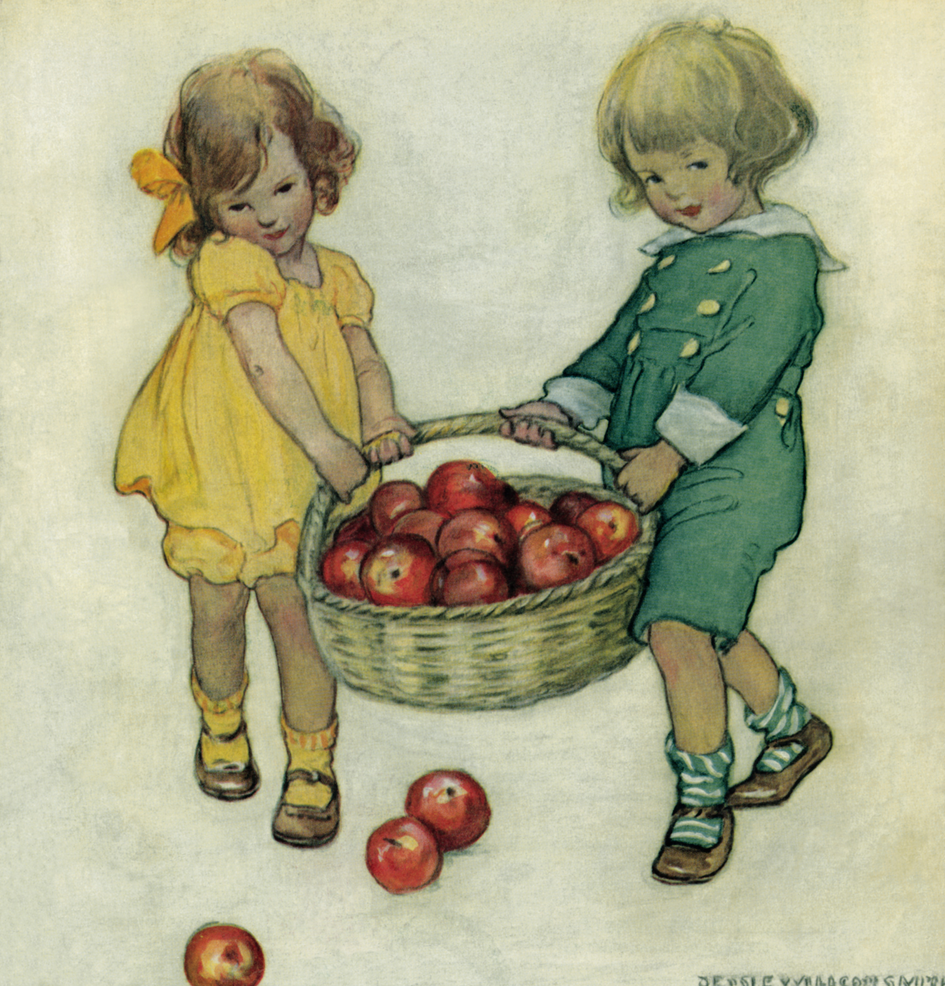 Винтажные открытки яблоки