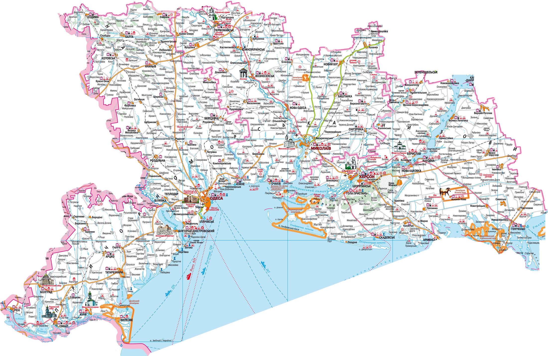 Где находится одесская. Карта Юга Украины. Карта Херсонской области Николаевской и Одесской области. Херсонская область на карте Украины. Херсон область на карте Украины.