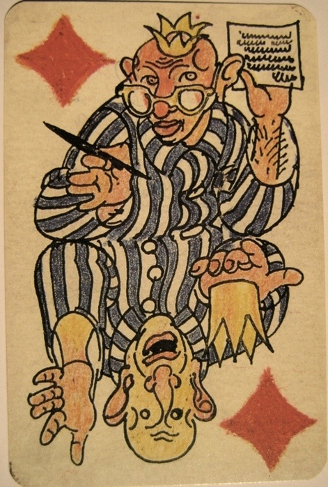 Полный набор игральных карт заключенных концентрационного лагеря Дахау (31 фото)