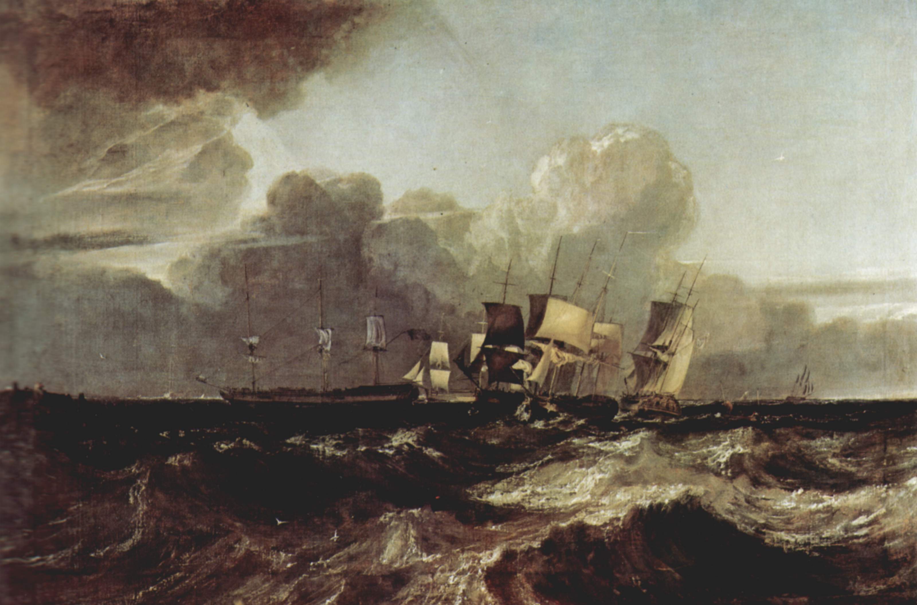 Тернер корабль. Уильям тёрнер художник. Датские суда под ветром Уильям Тернер.
