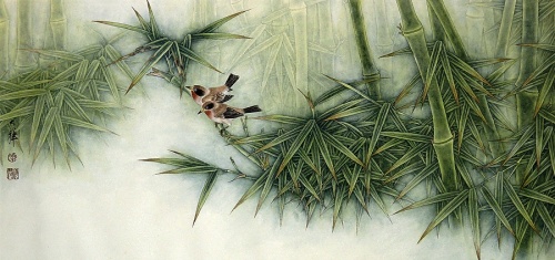 Птицы и цветы (Lou Dahua,китайская живопись) (19 работ)
