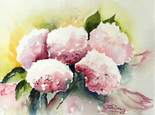Watercolor still lifes by Rita Tielemans (74 works)