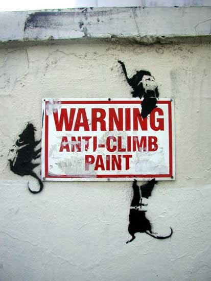Величайший граффитист современности - английский художник Бэнкси (88 работ)