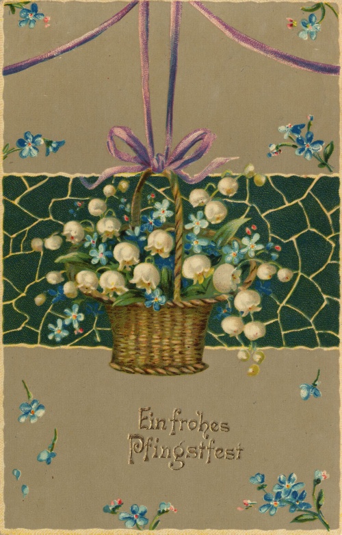 Старые европейские открытки с ландышами (25 открыток)