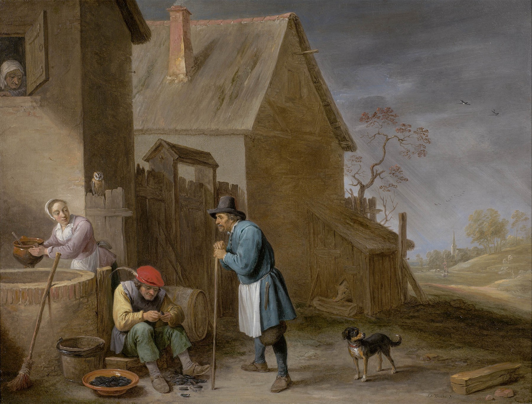 Повседневная жизнь крестьян 17 век. Дэвид Тенирс младший ферма. Дэвид Тенирс младший картина ферма.