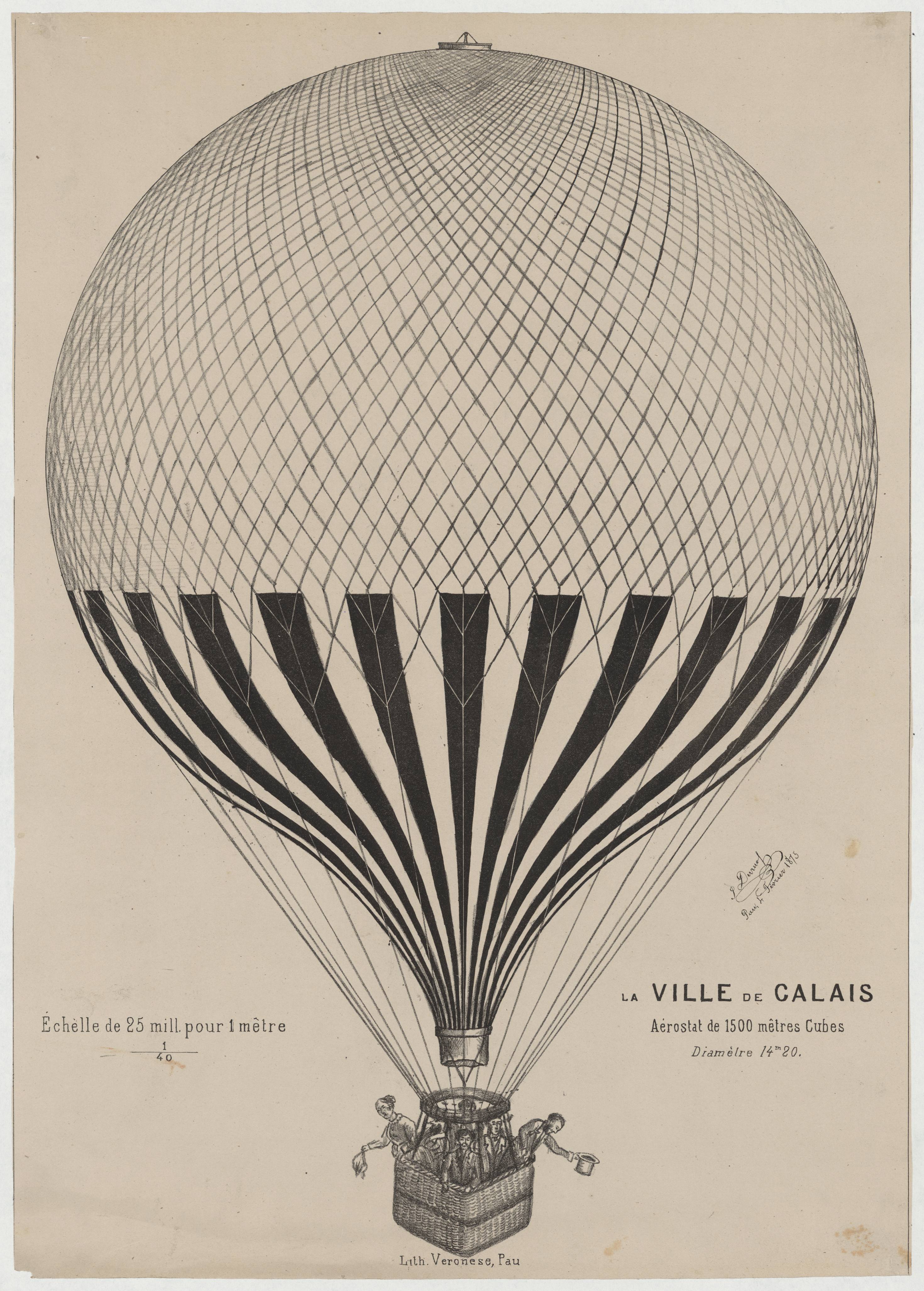 Гравюра Постер воздушный шар