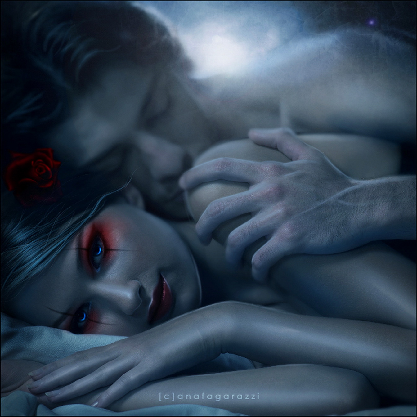 Я хочу тебя ночью слушать. Сон фэнтези. Вампиры страсть. Спокойной ночи фэнтези. Вампир и девушка любовь.