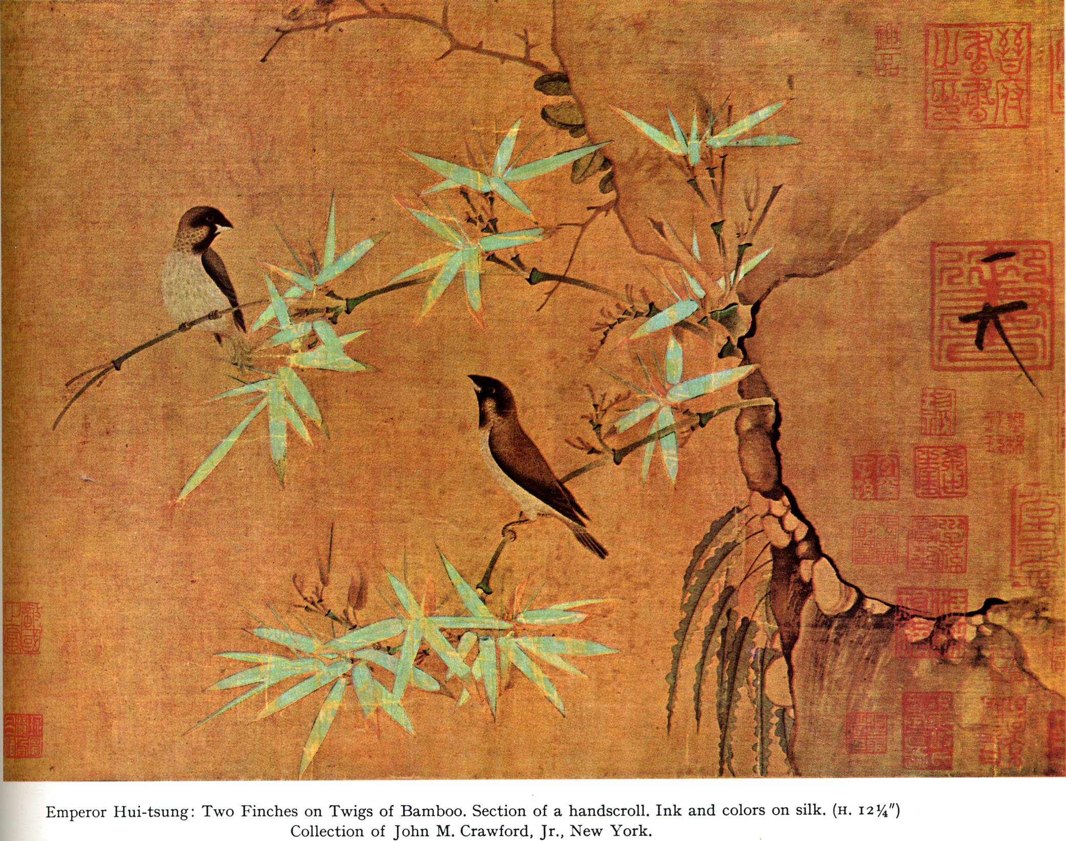 16 птичек на китайском. Чжао Цзи картины. Хуэй Цзун художник. Живопись древнего Китая Хуа Няо. Птицы в бамбуковых зарослях живопись на шелке 12 век.