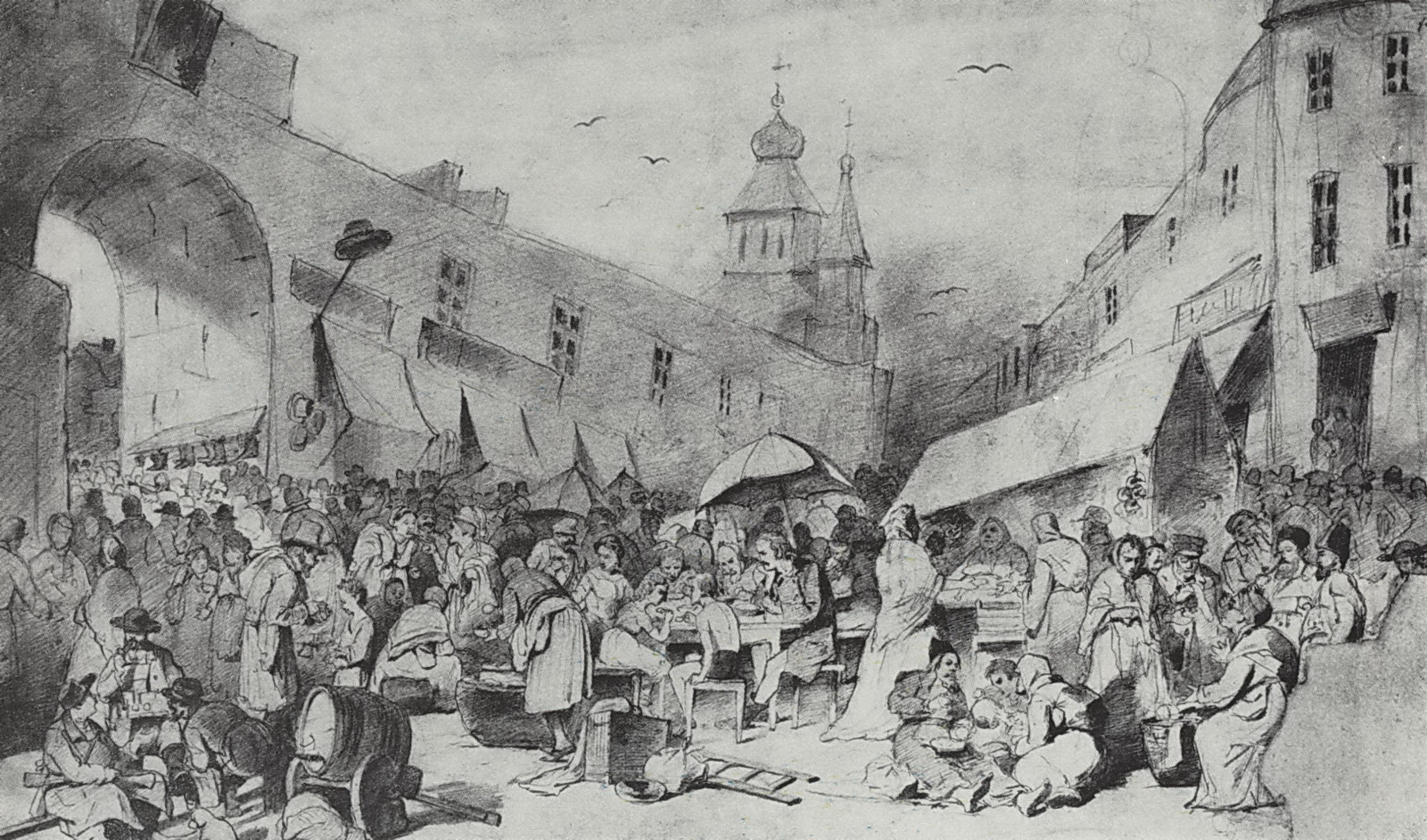 Внешняя торговля 18 века. Маковский толкучий рынок в Москве.