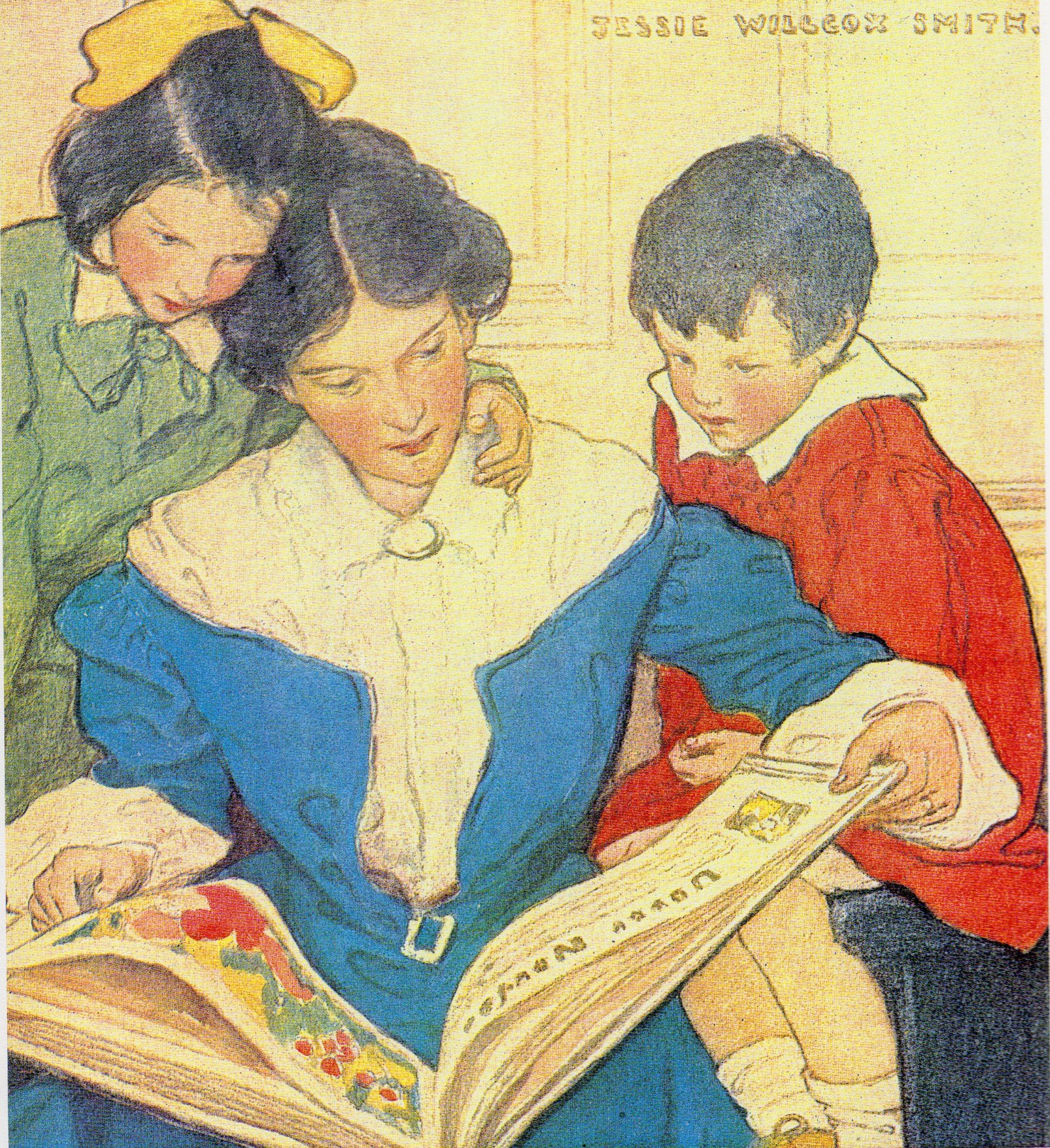 Книги открытки старые. Джесси Уилкокс Смит иллюстрации. Джесси Уилкокс Смит семейное чтение. Джесси Уилкокс Смит американская художница-иллюстратор 1863-1935. Джесси Уилкокс детство.