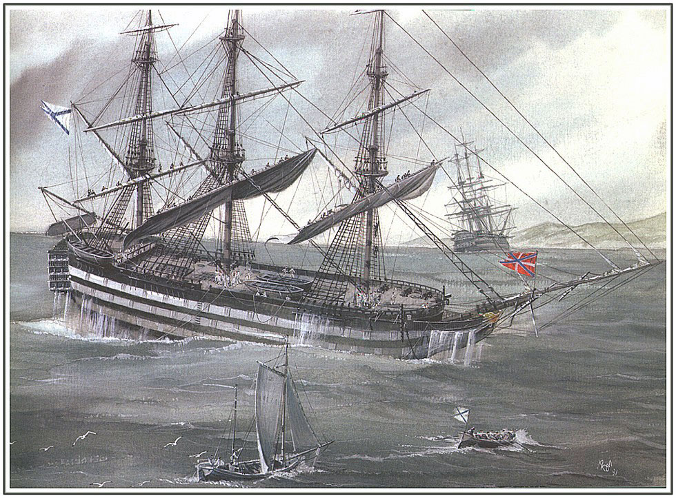 Линейный фрегат. Парусный линейный корабль Кайзер 1858. Линкор 12 апостолов.