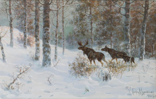Охотничья живопись графа Муравьёва (80 работ)