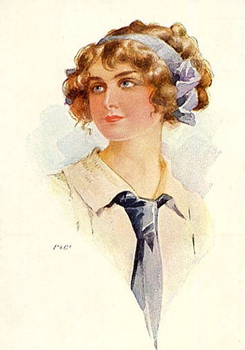 Image of woman on old postcard 4 | Женский образ на старой открытке 4 (110 работ)