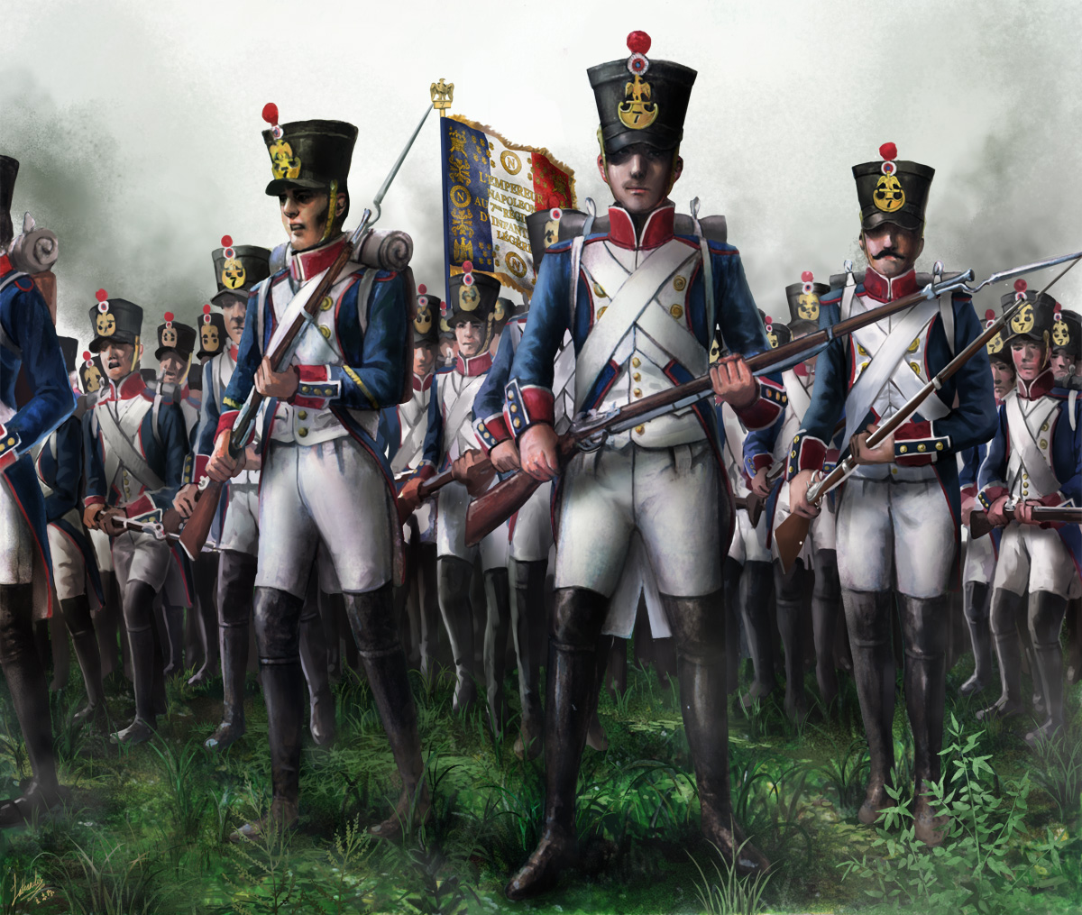 Солдаты россии в 1812 году. Французский солдат наполеоновских войн. Гвардия Наполеона 1812. Французская гвардия 1812. Пехота Франции 1812.