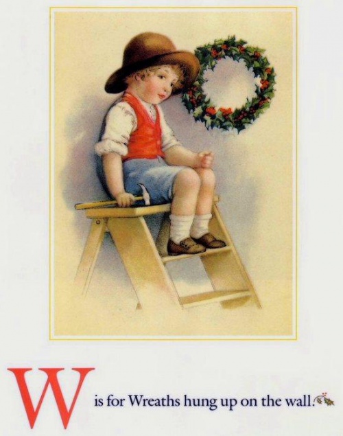 Винтажные открытки с английским алфавитом (25 открыток)