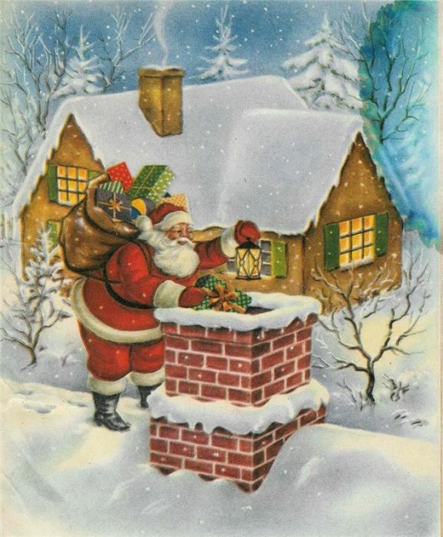 Винтажные рождественские и новогодние открытки ХХ века (57 открыток)