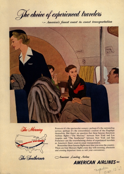 History of advertising. Part 5. American Airlines (1943-1954) (133 photos)