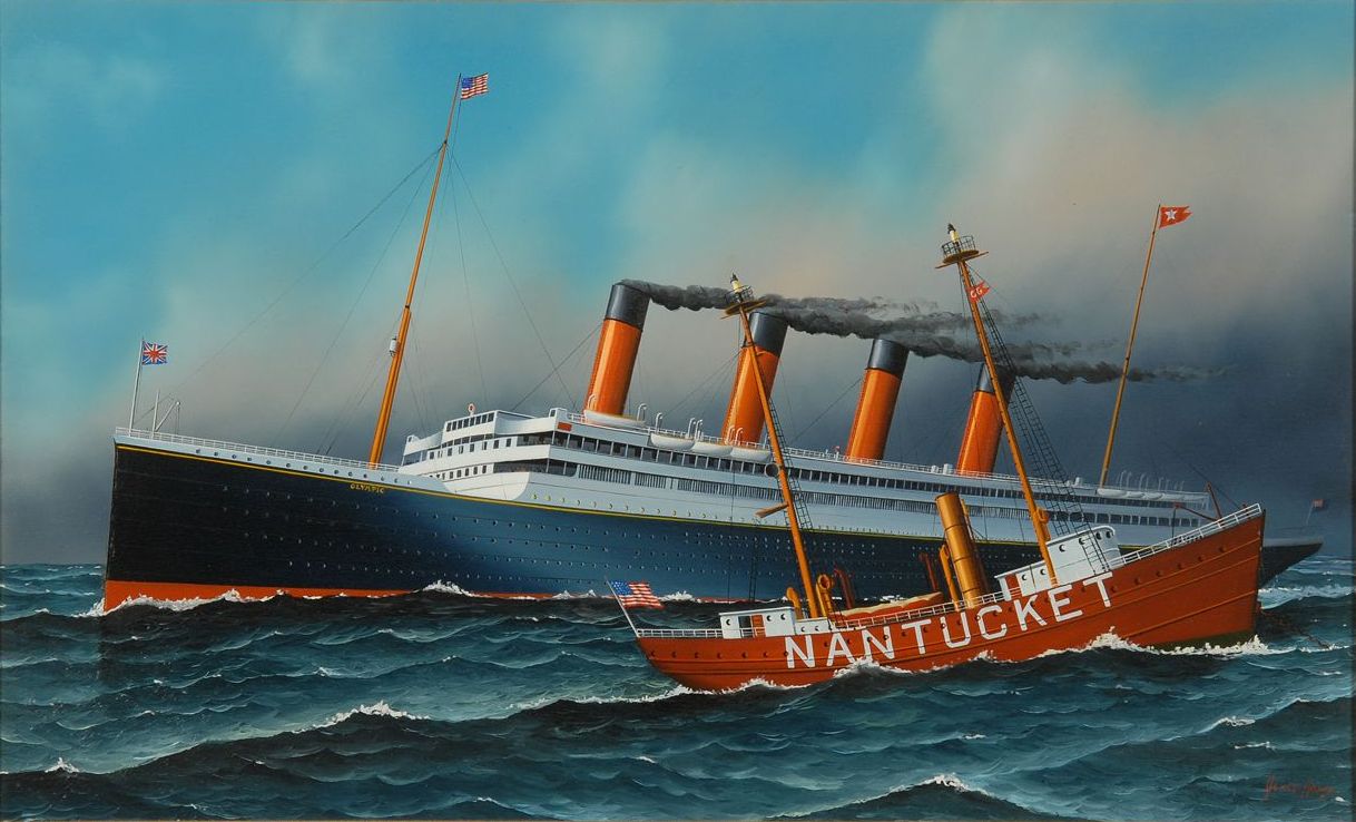 Мир олимпик. Nantucket плавучий Маяк. Олимпик и Нантакет. Олимпик 1934. Плавучий Маяк Нантакет на дне.