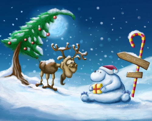 Funny Christmas Illustration 2 (69 открыток)